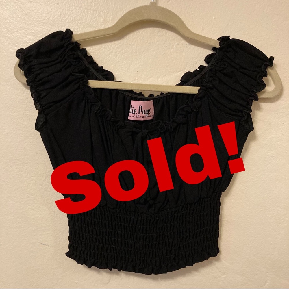 Bettie Page cropped peasant top